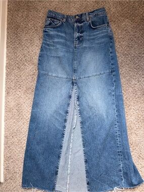 Reformation Blue Denim Maxi Skirt